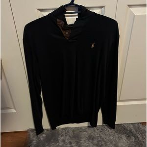 Black long sleeve polo by Ralph Lauren